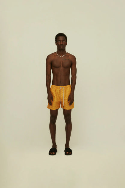 OAS Yellow Squiggle Swim Shorts