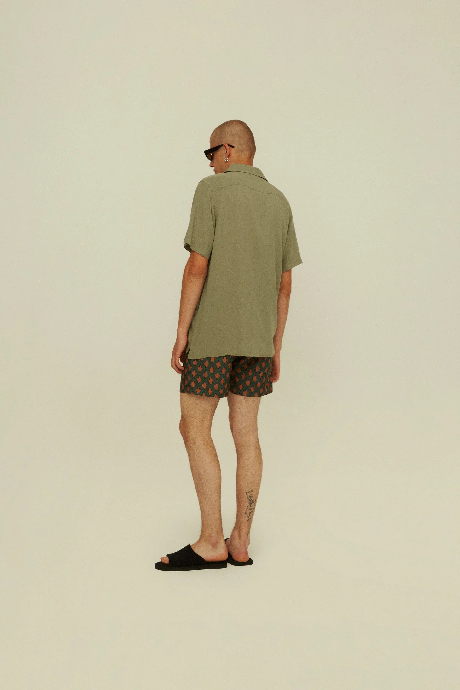 OAS Green Plain Viscose Shirt