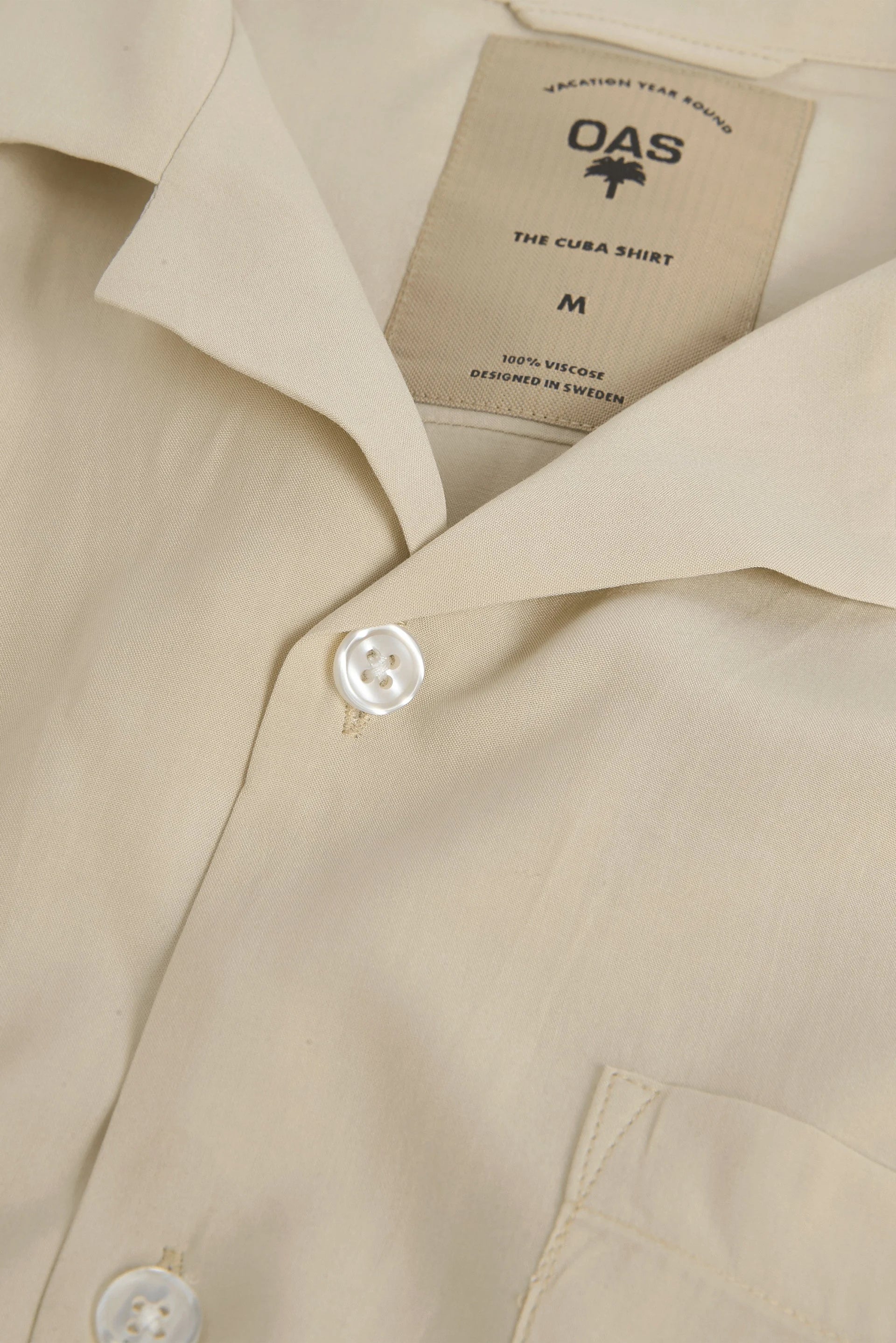 OAS Beige Plain Viscose Shirt