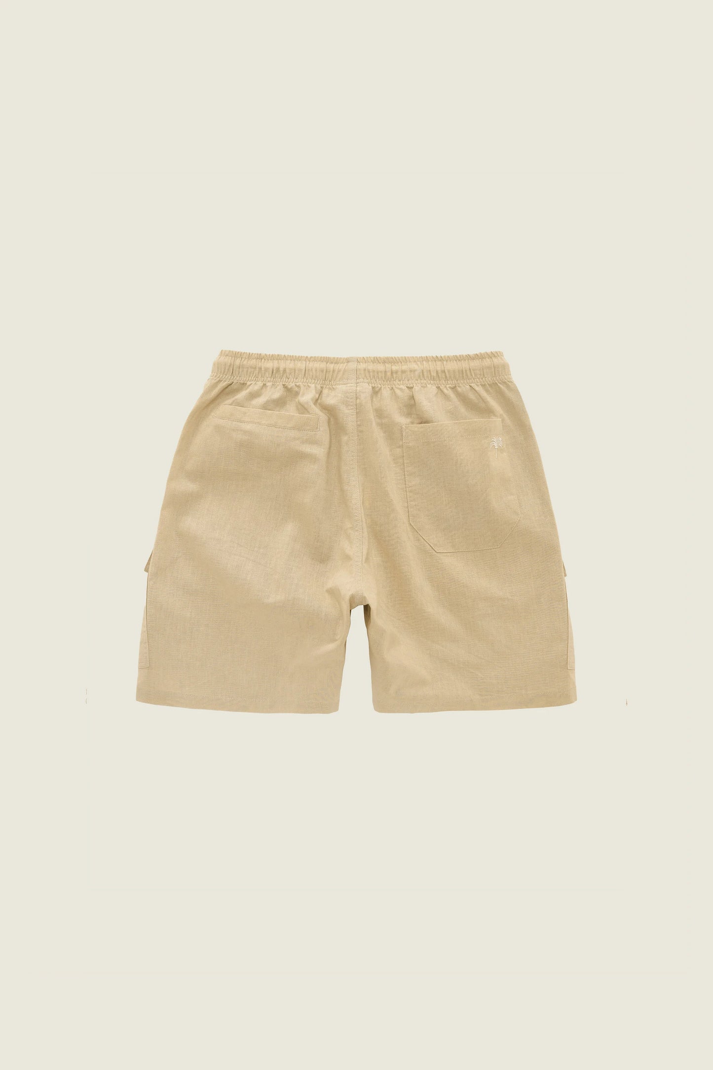 OAS Beige Cotton Linen Cargo Shorts