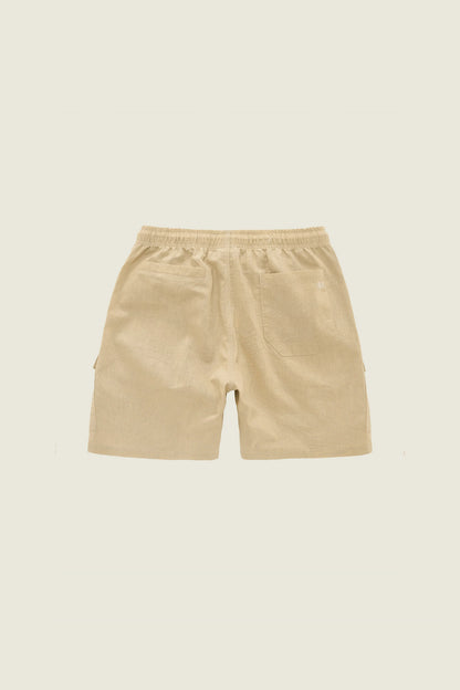 OAS Beige Cotton Linen Cargo Shorts