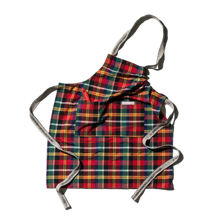 Puebco Recycled Cotton Check Apron / Red x Green