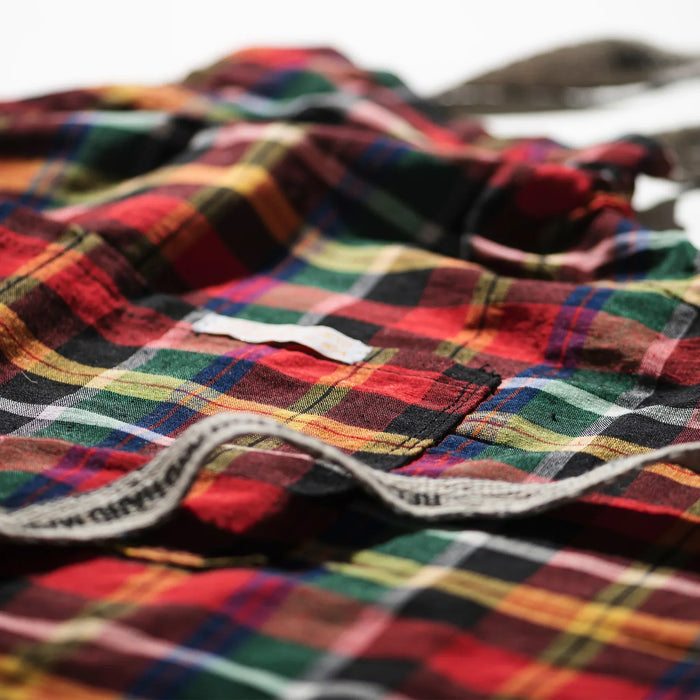 Puebco Recycled Cotton Check Apron / Red x Green