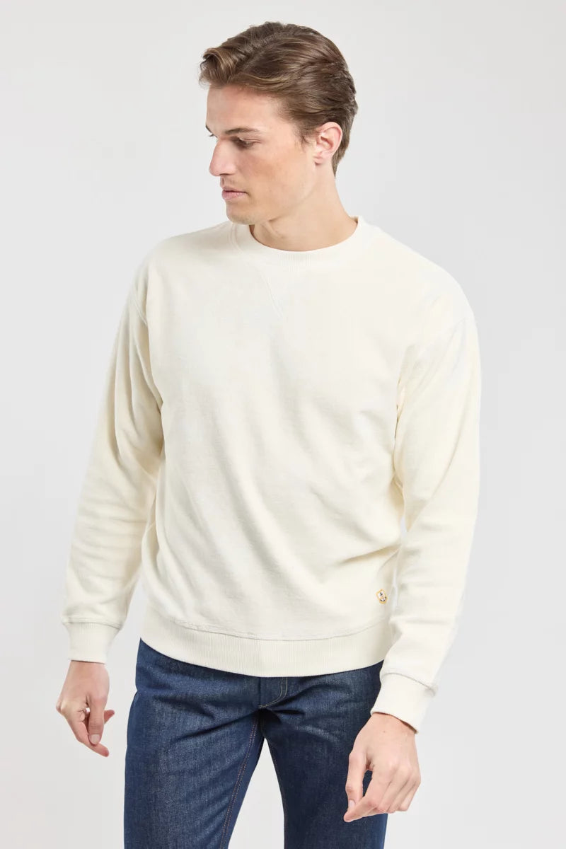 Armor Lux Cotton Boucle Sweatshirt in Milk