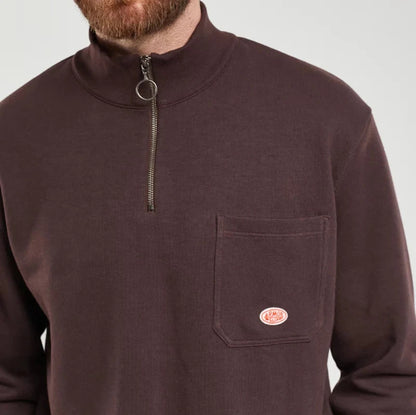 Armor Lux Dark Brown Cotton 1/2 Zip