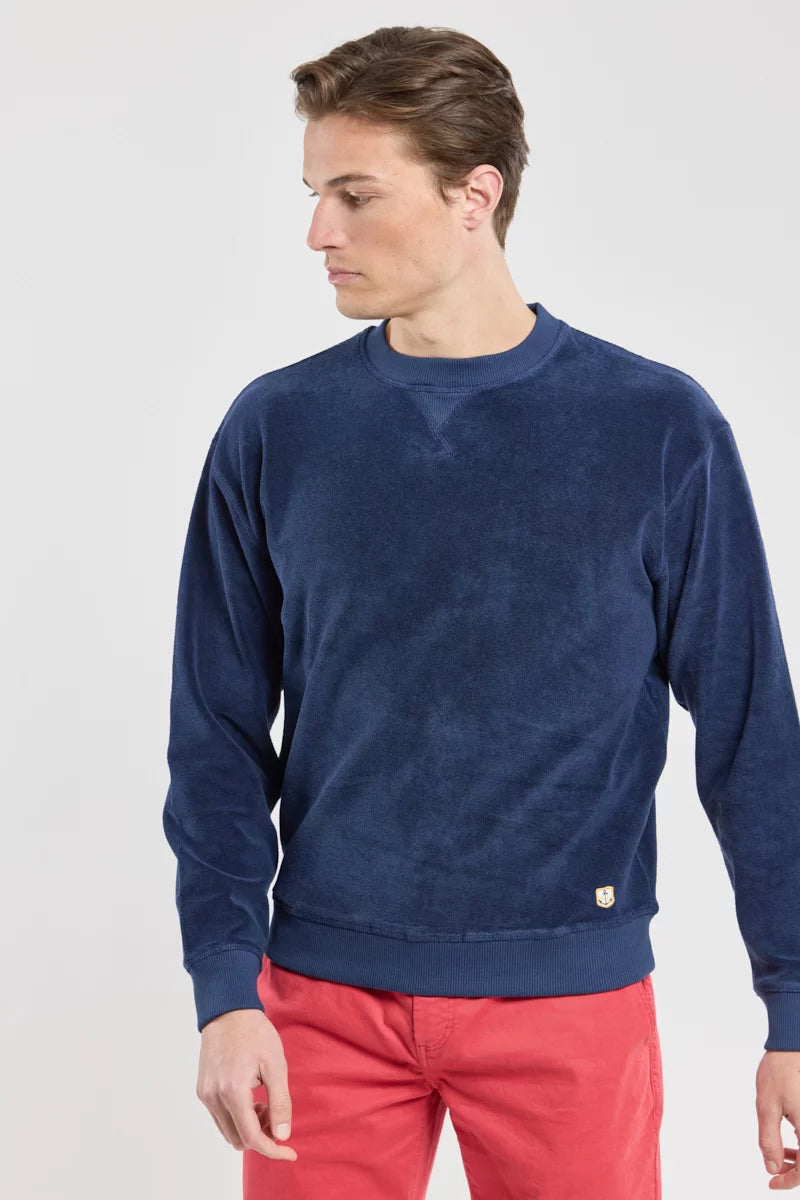 Armor Lux Cotton Boucle Sweatshirt in Navy