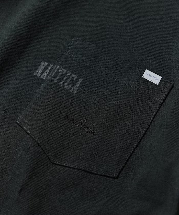 Nautica Japan Hidden Logo Pocket Piece Dyed Tee in Black