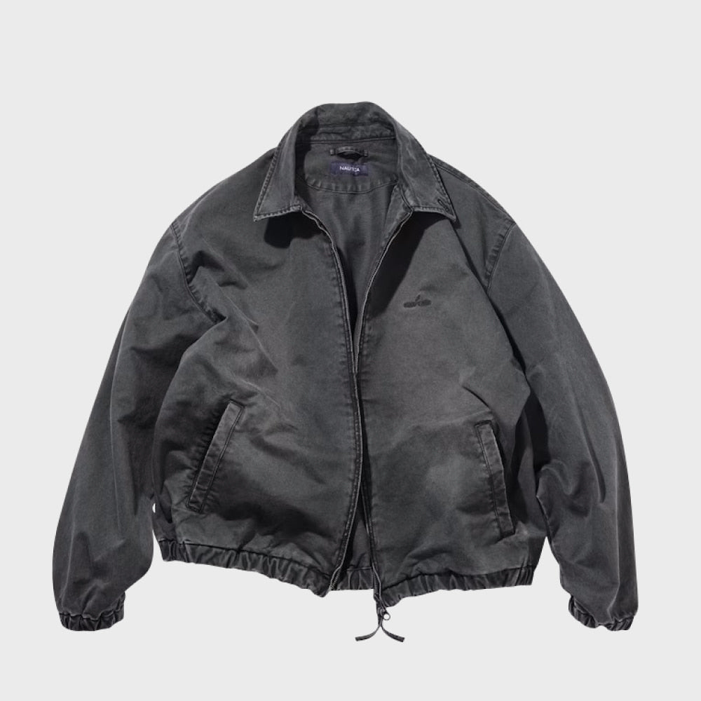 Nautica Japan Chino Zip Twill Jacket in Charcoal