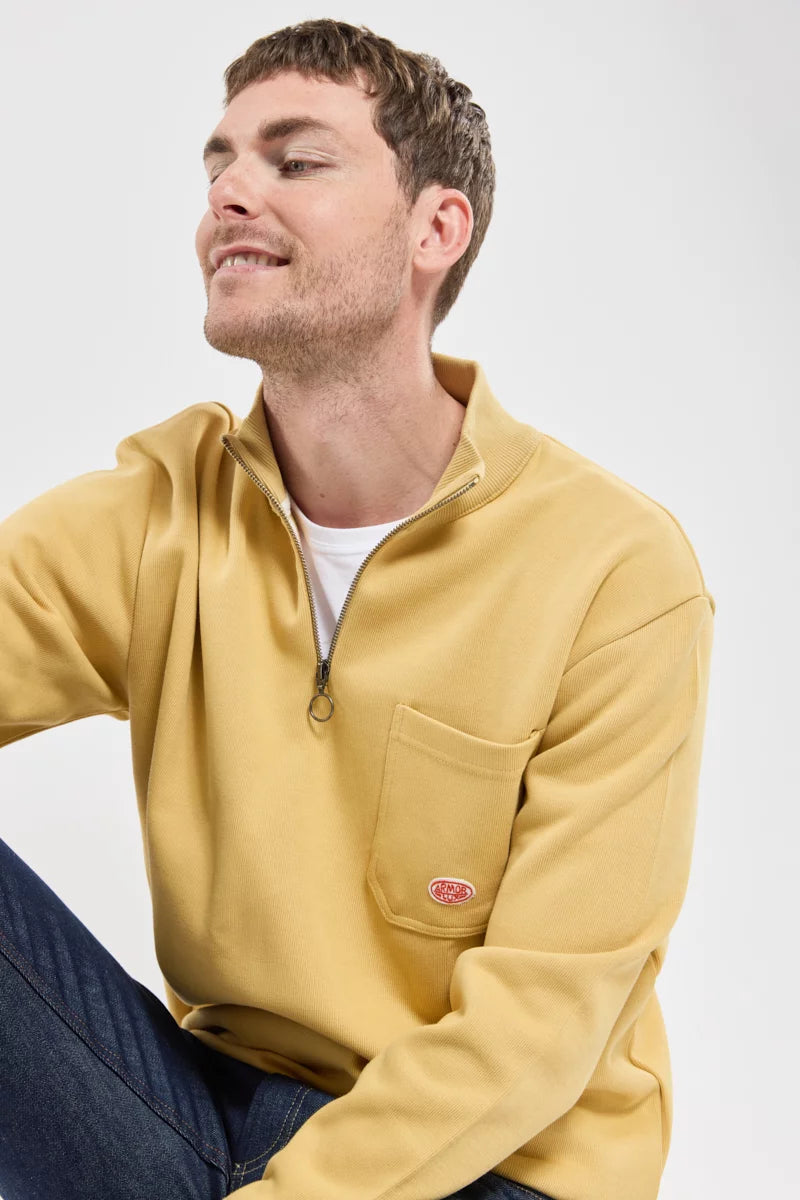 Armor Lux Heritage Cotton 1/2 Zip in Yellow