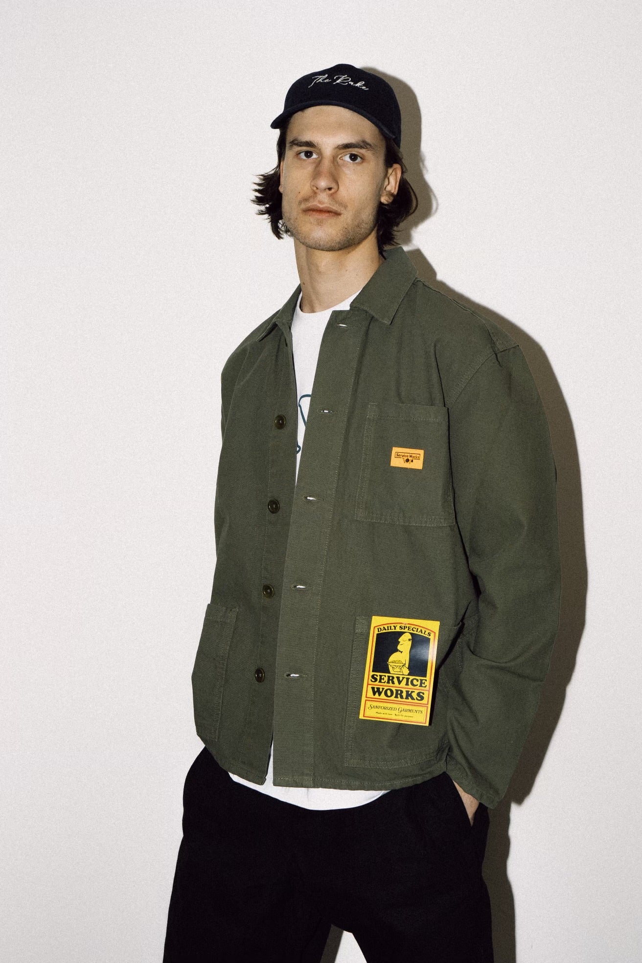 Service Works Canvas Coverall Jacket in Olive