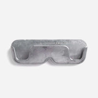 Puebco Aluminium Die Casting Glasses Holder in Natural finish mounted on bathroom mirror