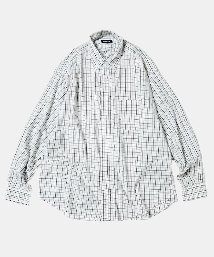 Nautica Japan Twill Tattersall L/S Shirt White