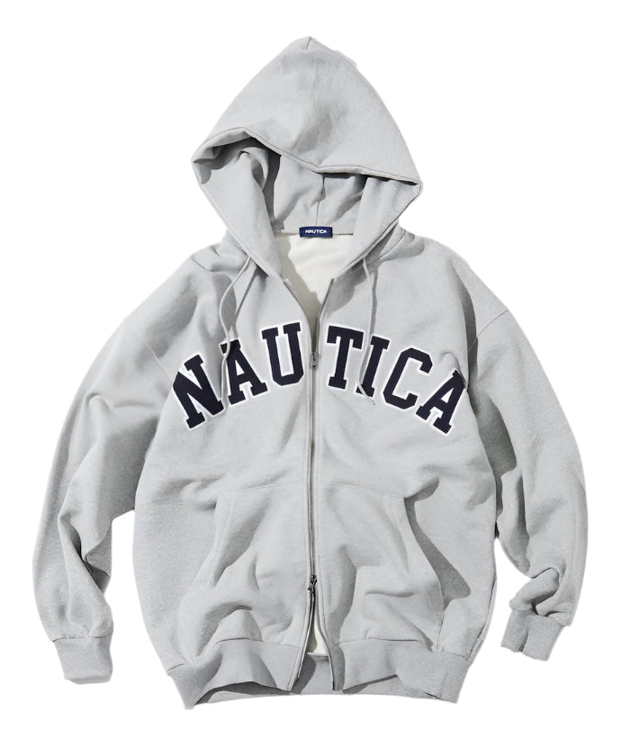 Nautica Japan Arch Logo Full Zip Up Hoodie Grey