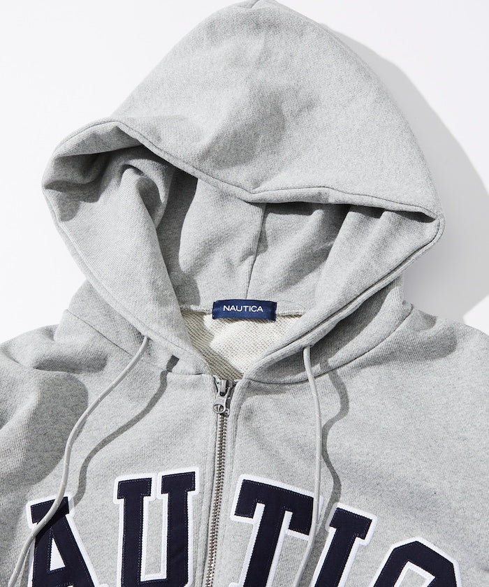 Nautica Japan Arch Logo Full Zip Up Hoodie Grey