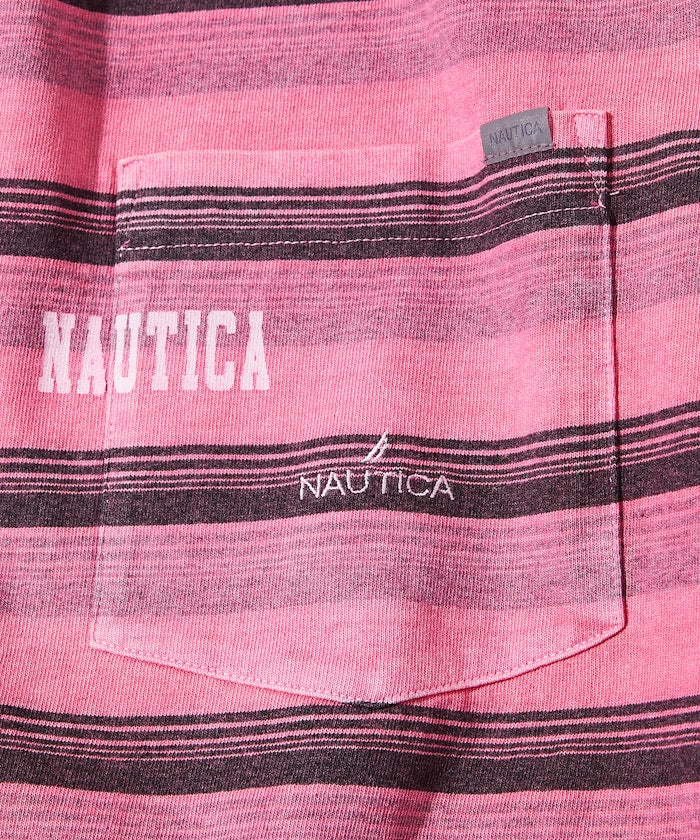 Nautica Japan Pigment Dyed Logo Borders S/S Tee Pink