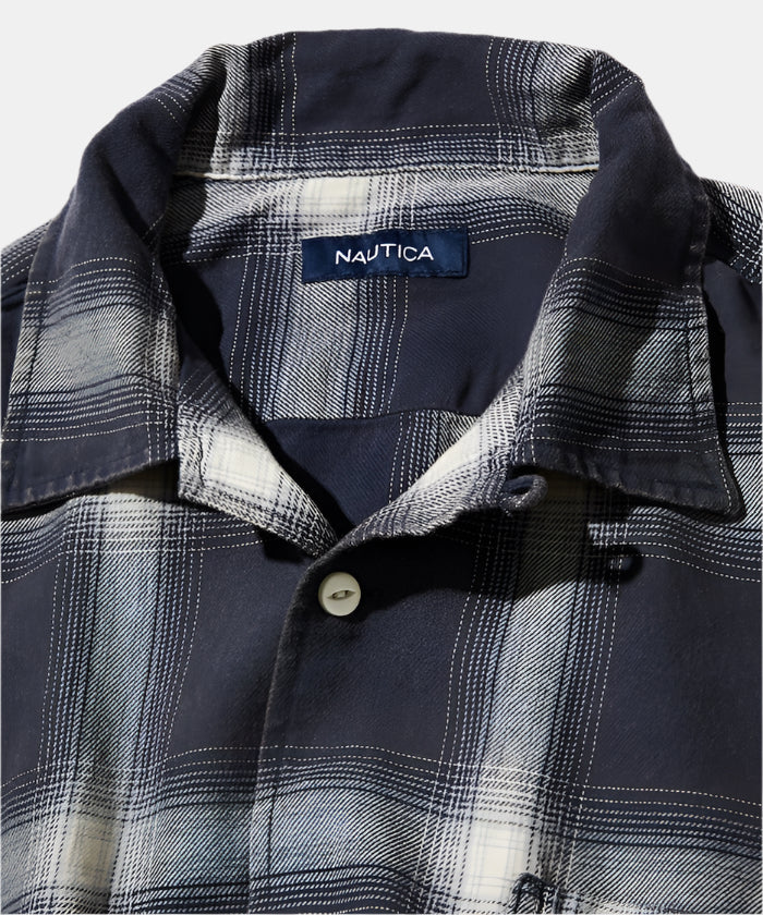 Nautica Japan Ombre Check Shirt S/S Navy