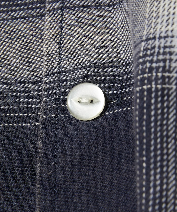 Nautica Japan Ombre Check Shirt S/S Navy