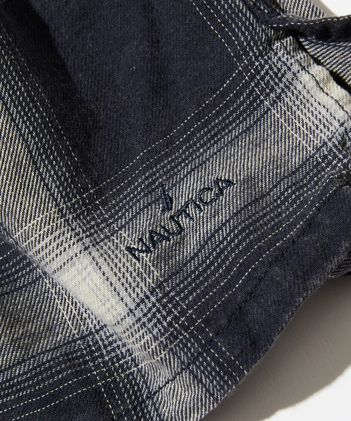 Nautica Japan Ombre Check Shirt S/S Navy
