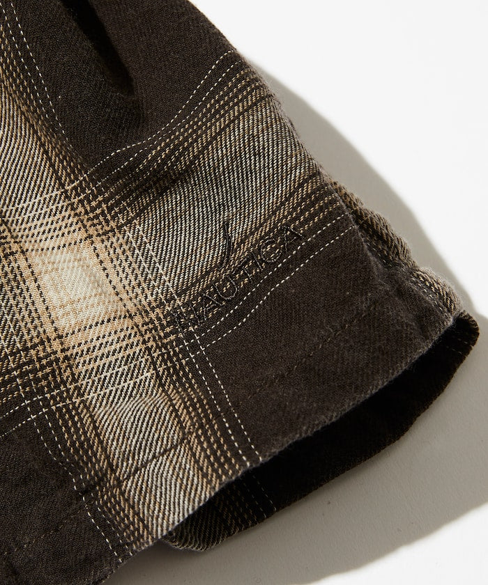 Nautica Japan Ombre Check Shirt S/S Dark Brown