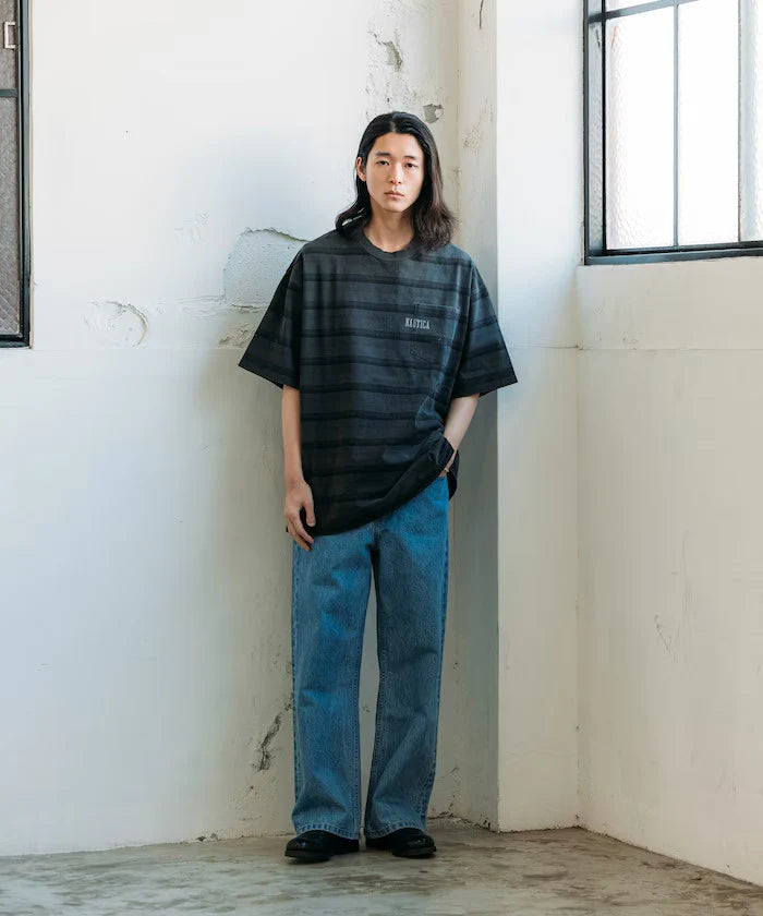 Nautica Japan Pigment Dyed Logo Borders S/S Tee Black