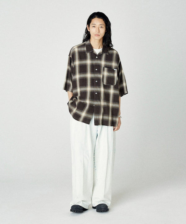 Nautica Japan Ombre Bleached Short Sleeve Shirt in Brown