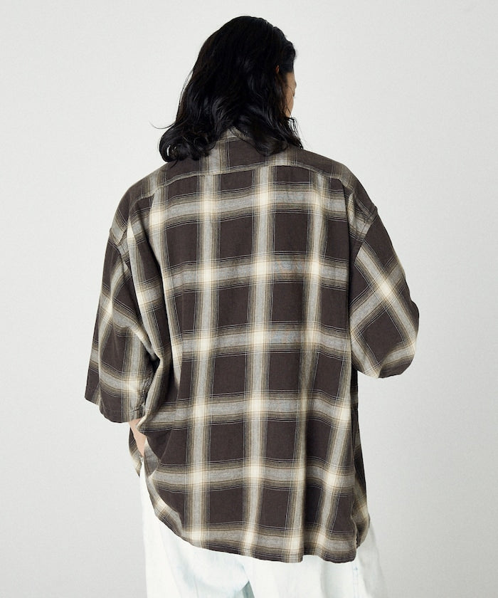 Nautica Japan Ombre Check Shirt S/S Dark Brown