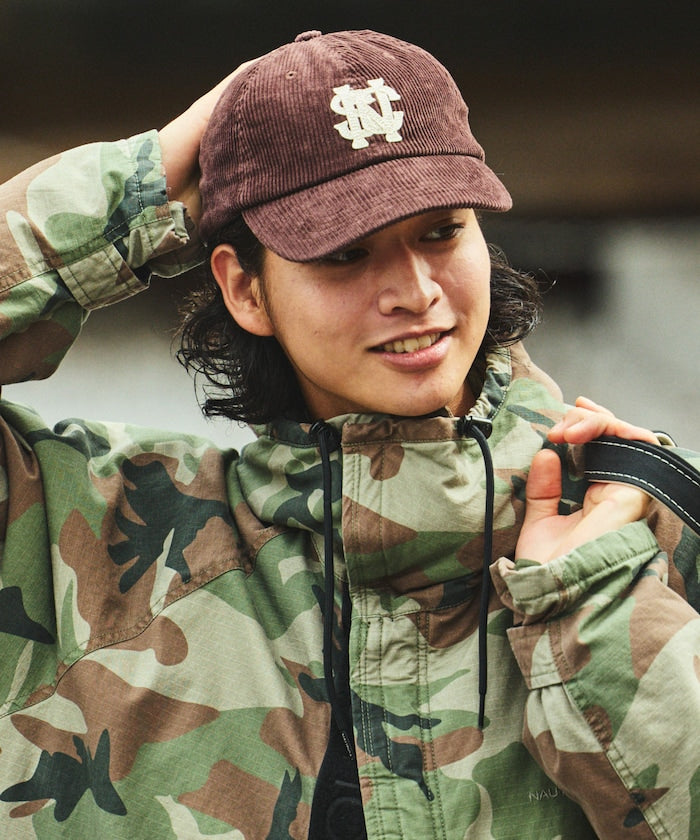 Nautica Japan Corduroy Logo Cap in Brown