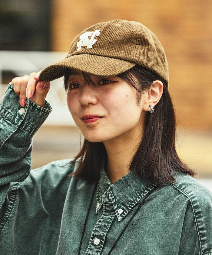 Nautica Japan Corduroy Logo Cap in Olive