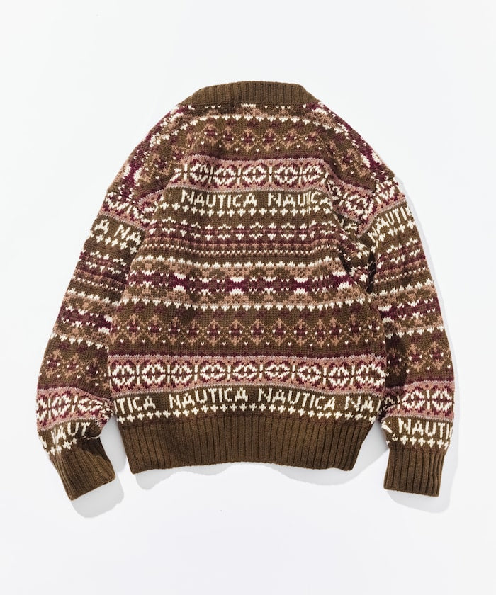 Nautica Japan Fair Isle Sweater in Olive