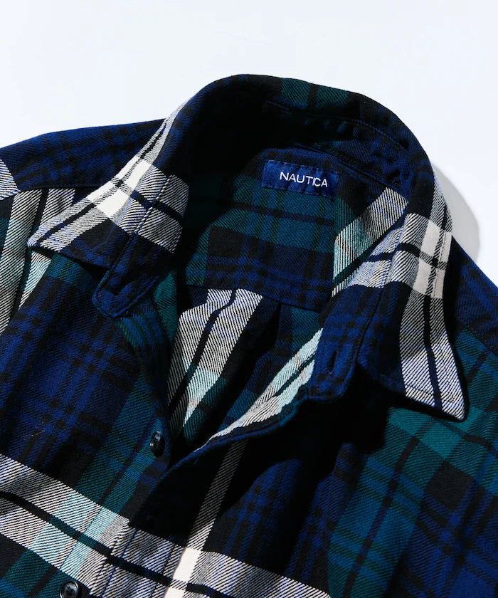 Nautica Japan Washed Big Check Heavy Cotton Flannel Shirt