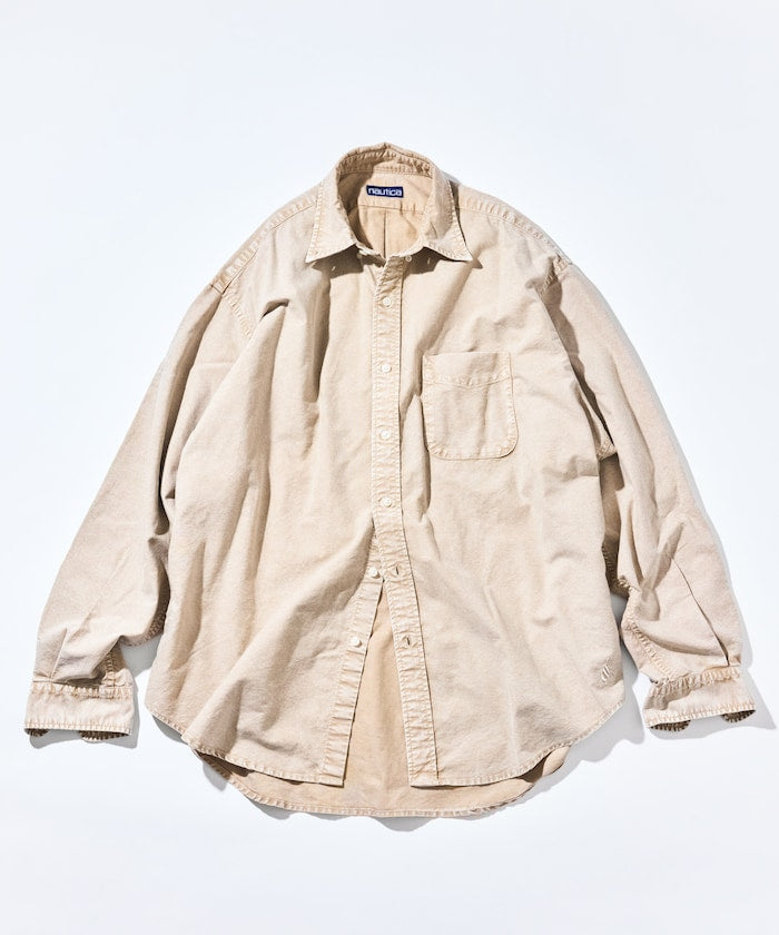 Nautica Japan Garment Dyed Oxford BD Shirt in Beige