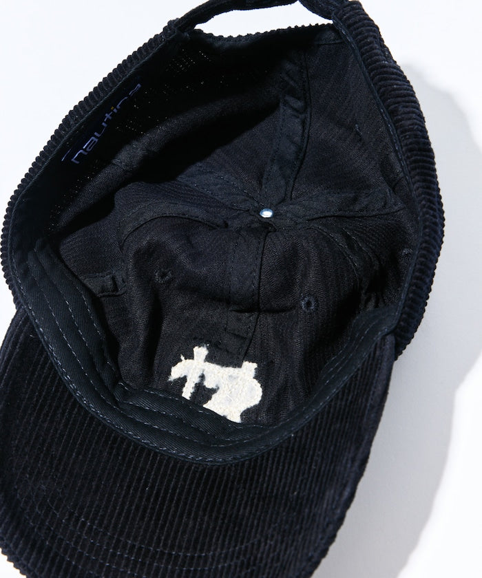 Nautica Japan Corduroy Logo Cap in Black