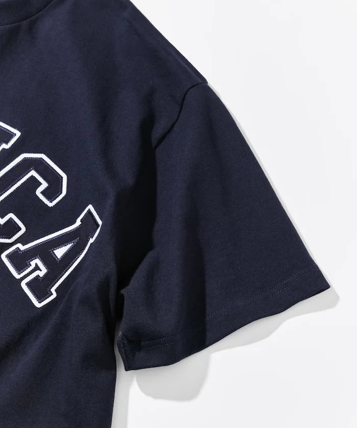 Nautica Japan Arch Logo Piece Dyed Tee in Navy