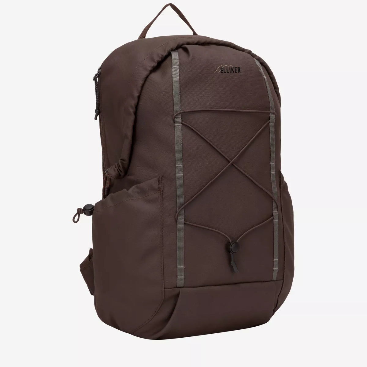 Elliker Kiln Hooded Zip Top Backpack 22L in Dark Brown