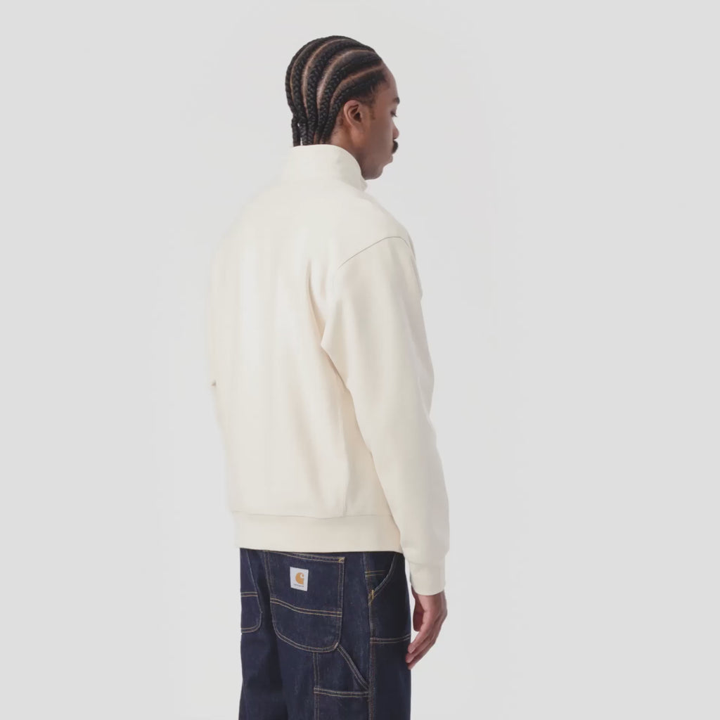Carhartt WIP Half Zip American Script Sweat in Natural