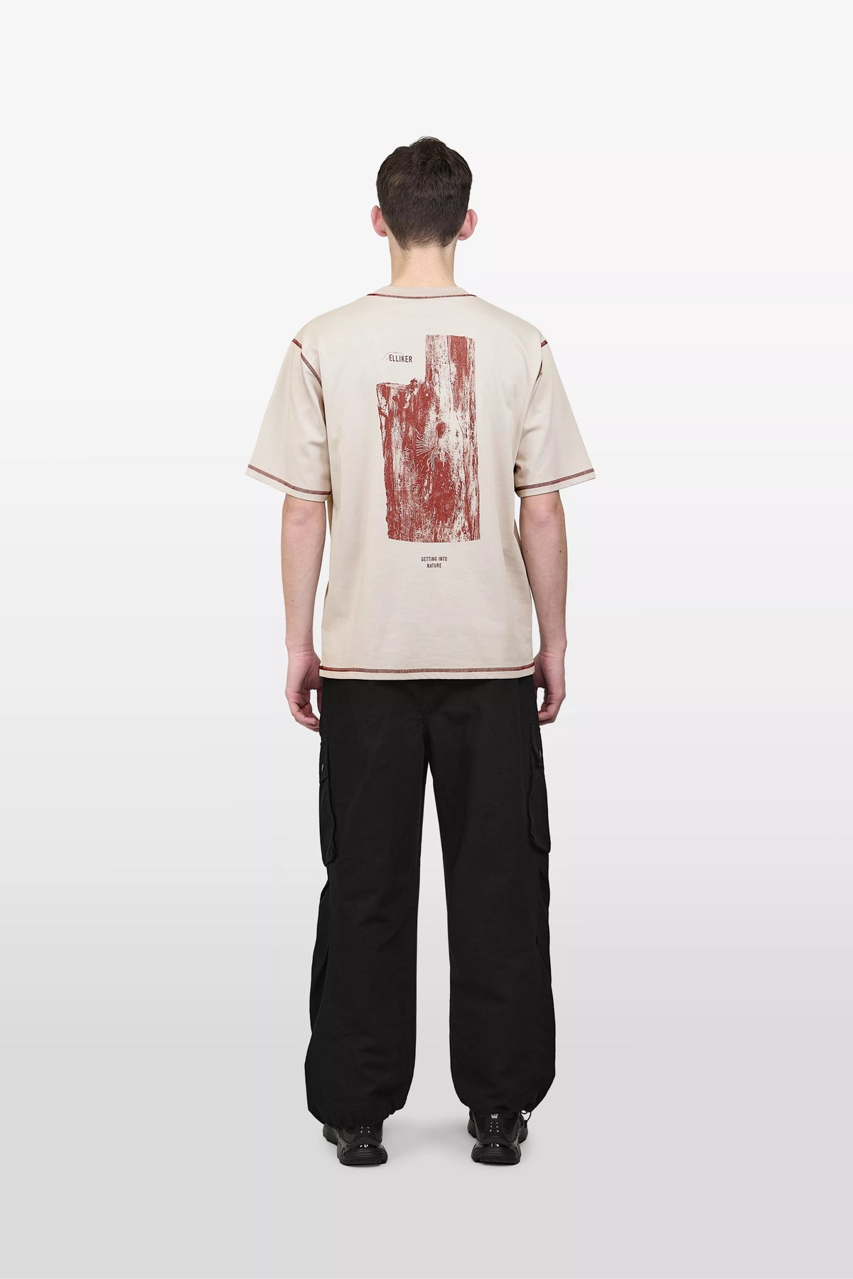 Elliker Rill Bark Beetle Print T-Shirt in Ash Grey