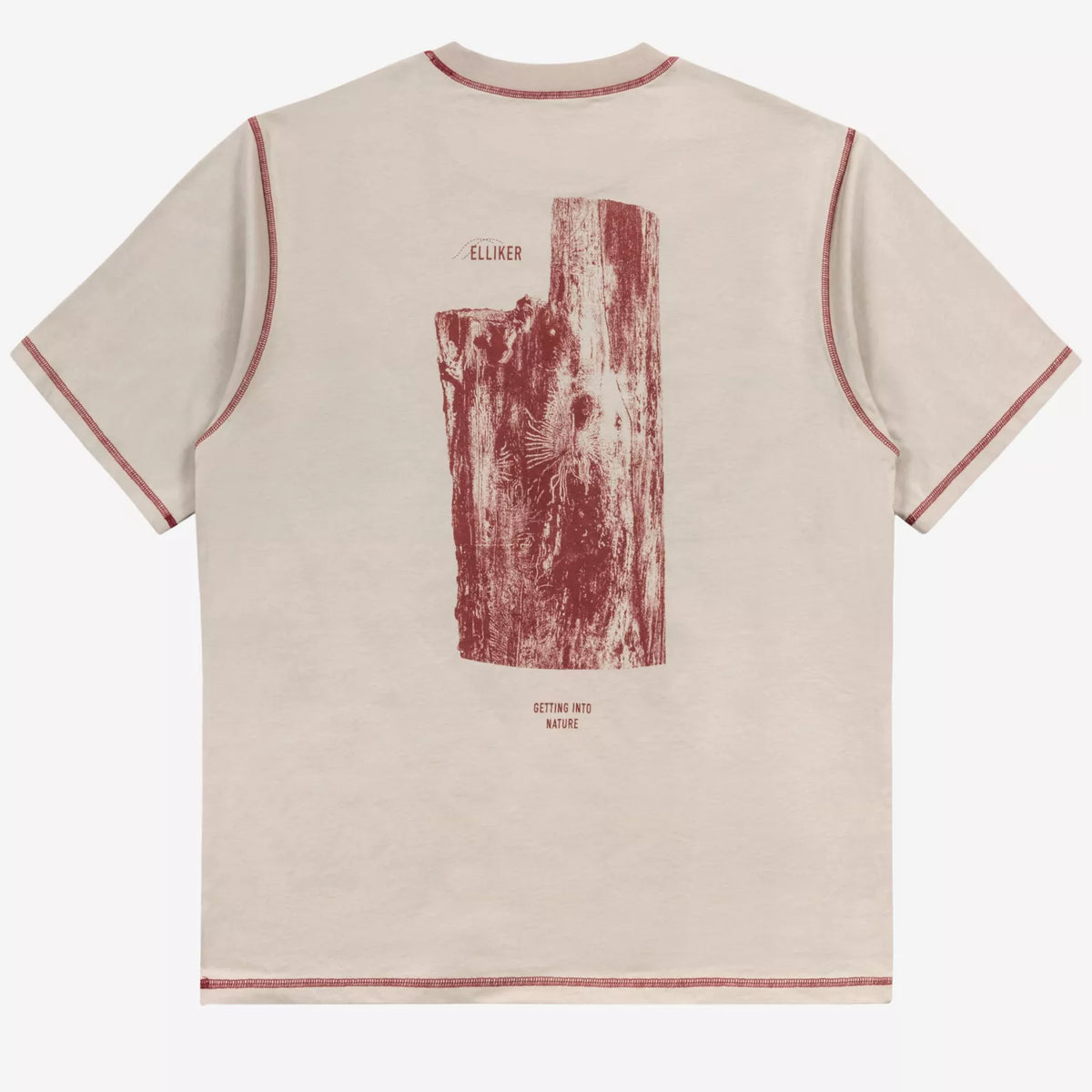 Elliker Rill Bark Beetle Print T-Shirt in Ash Grey, image 3