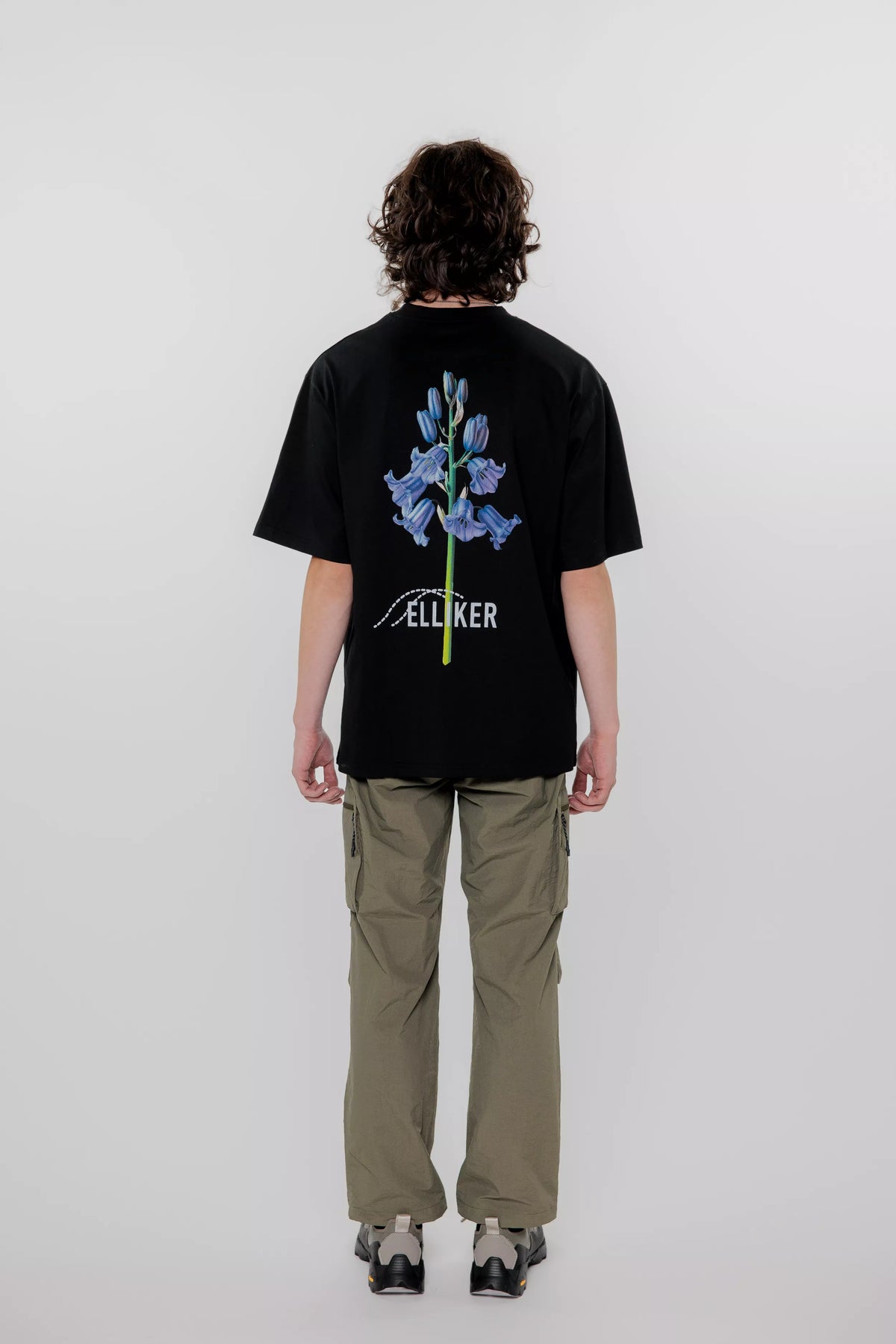 Elliker Rill Bluebell Print T-Shirt in Black