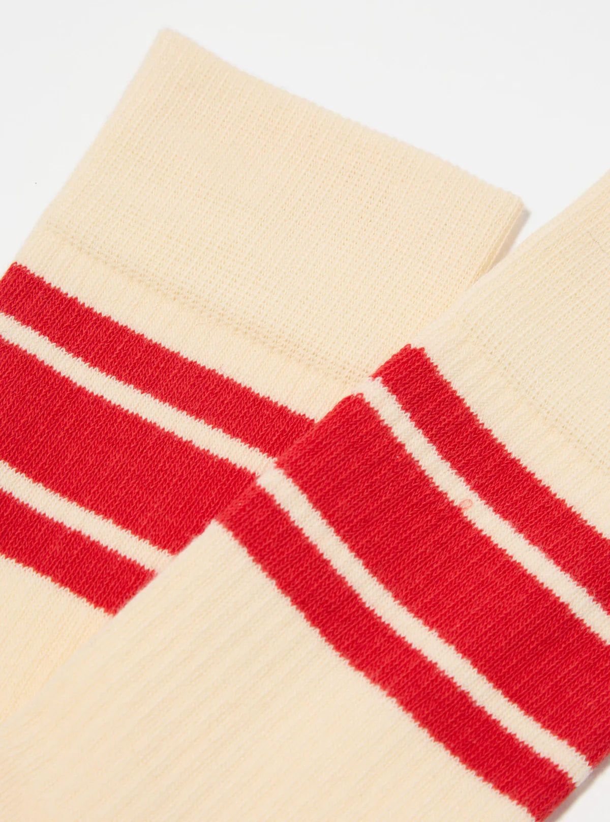 Universal Works x Topologie Cotton Rib Sports Sock in Ecru & Red
