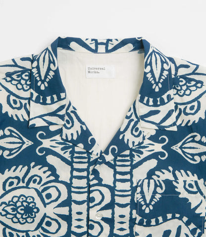 Universal Works Road Shirt in Indigo Island Print