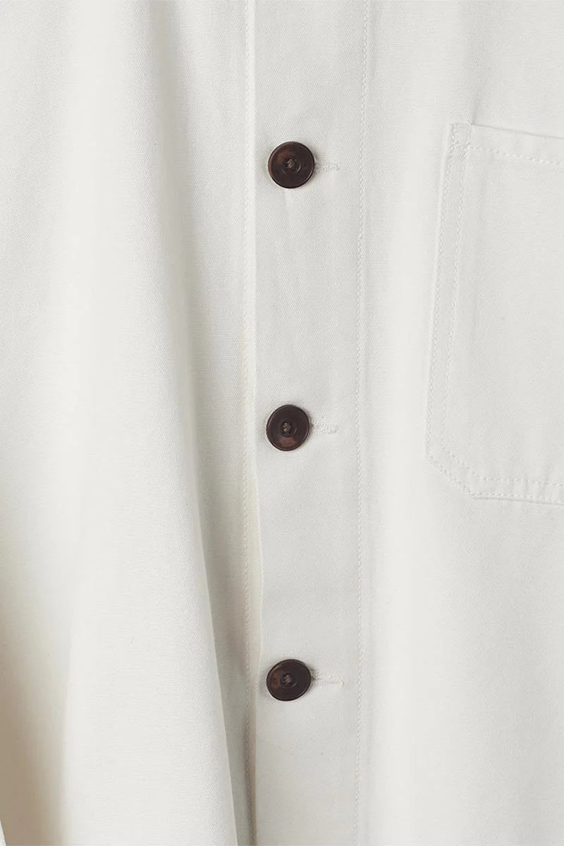 Uskees 3001 Button Overshirt in Cream