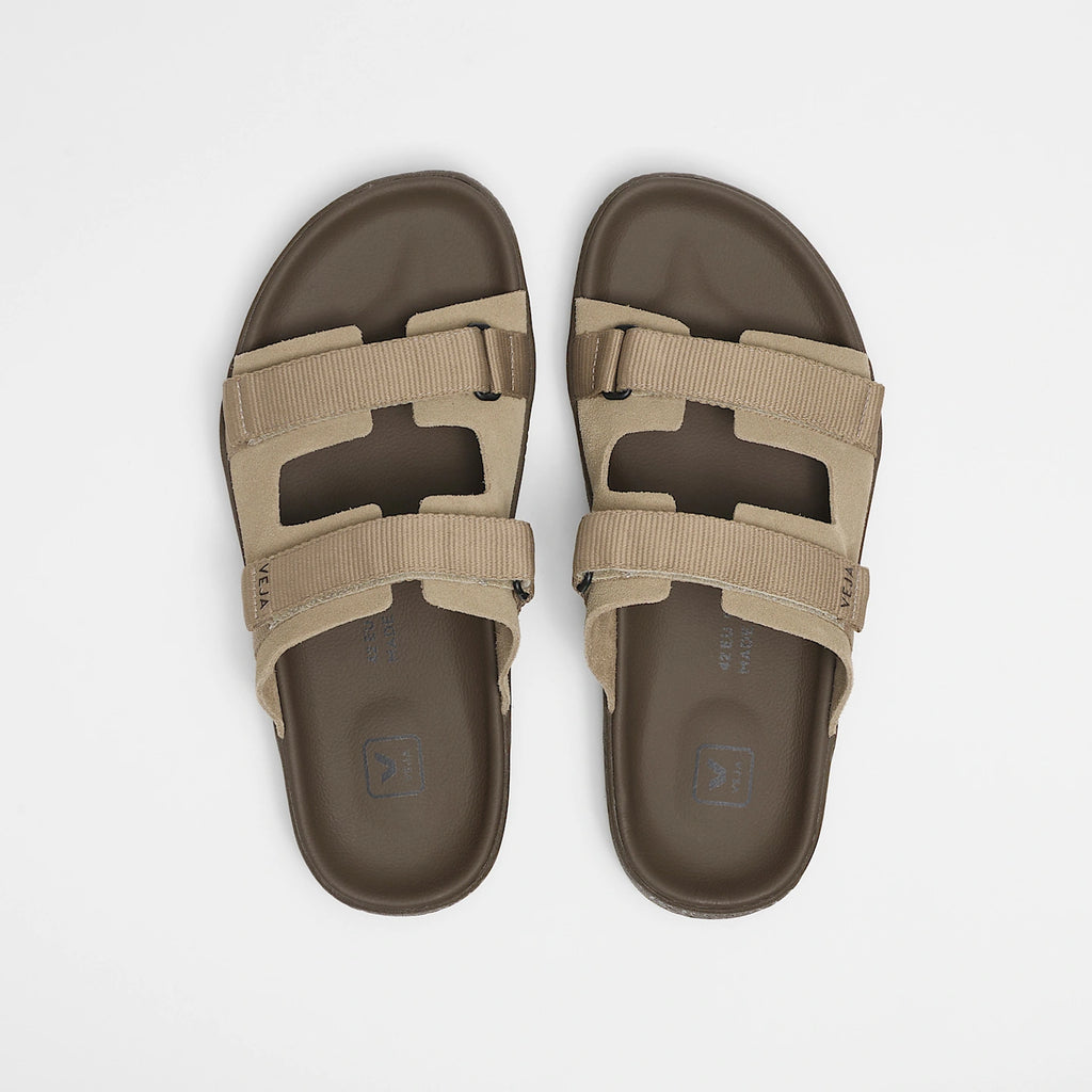 VEJA Arpoador Suede Sandal in Soft Taupe/Falcon