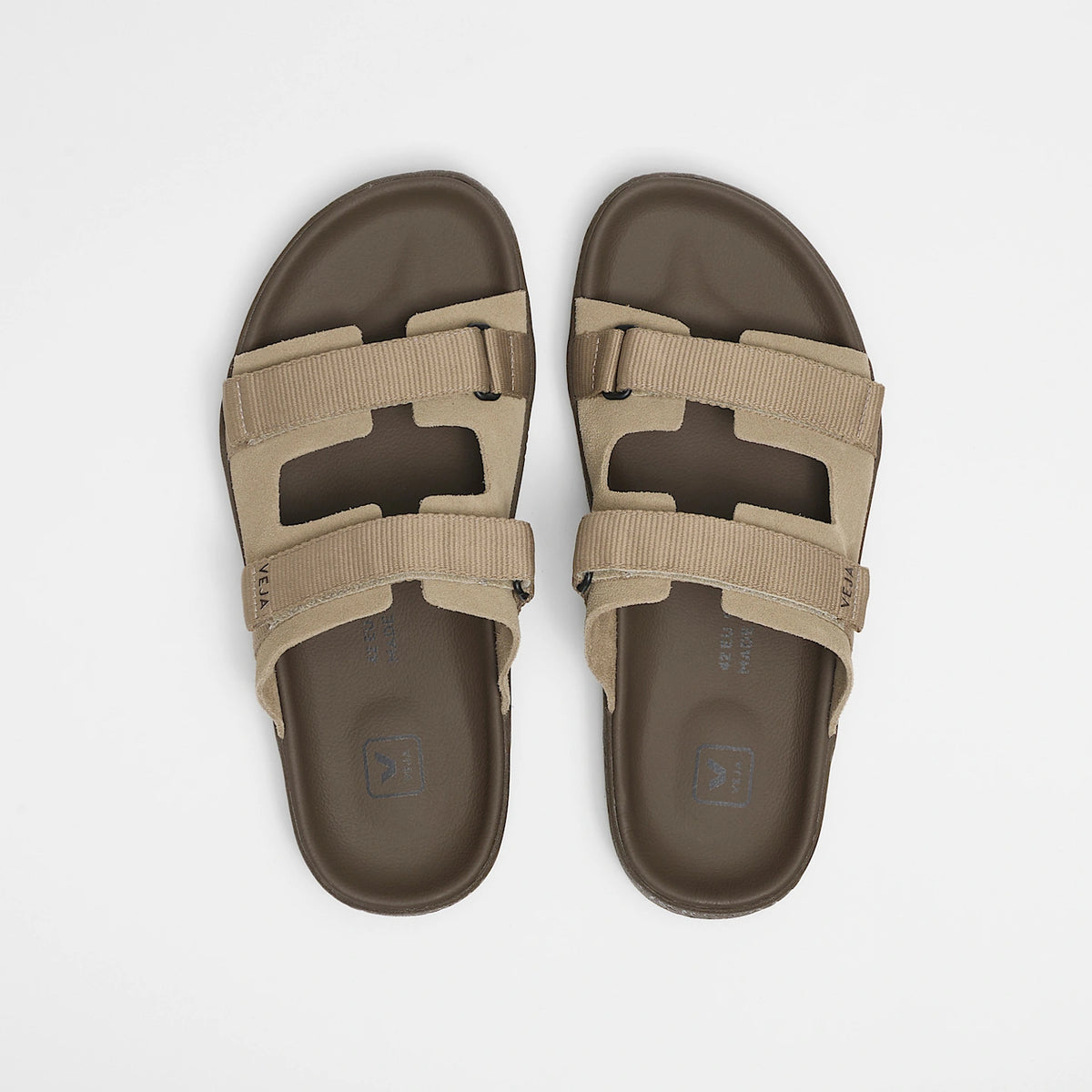VEJA Arpoador Suede Sandal in Soft Taupe/Falcon