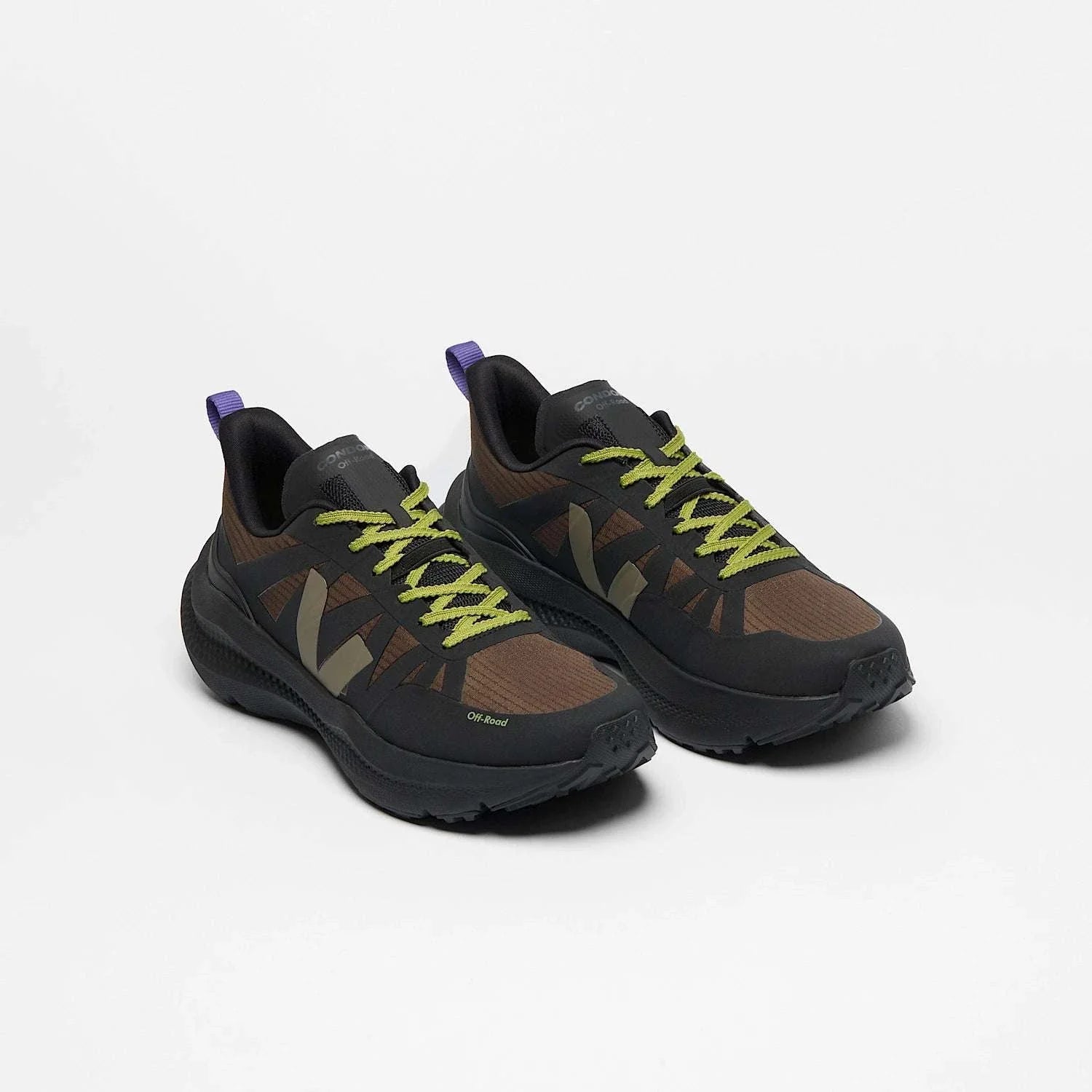 VEJA x Jolie Foulée Condor 3 Off Road running shoe in dark green with engineered mesh and dynamic stability plate