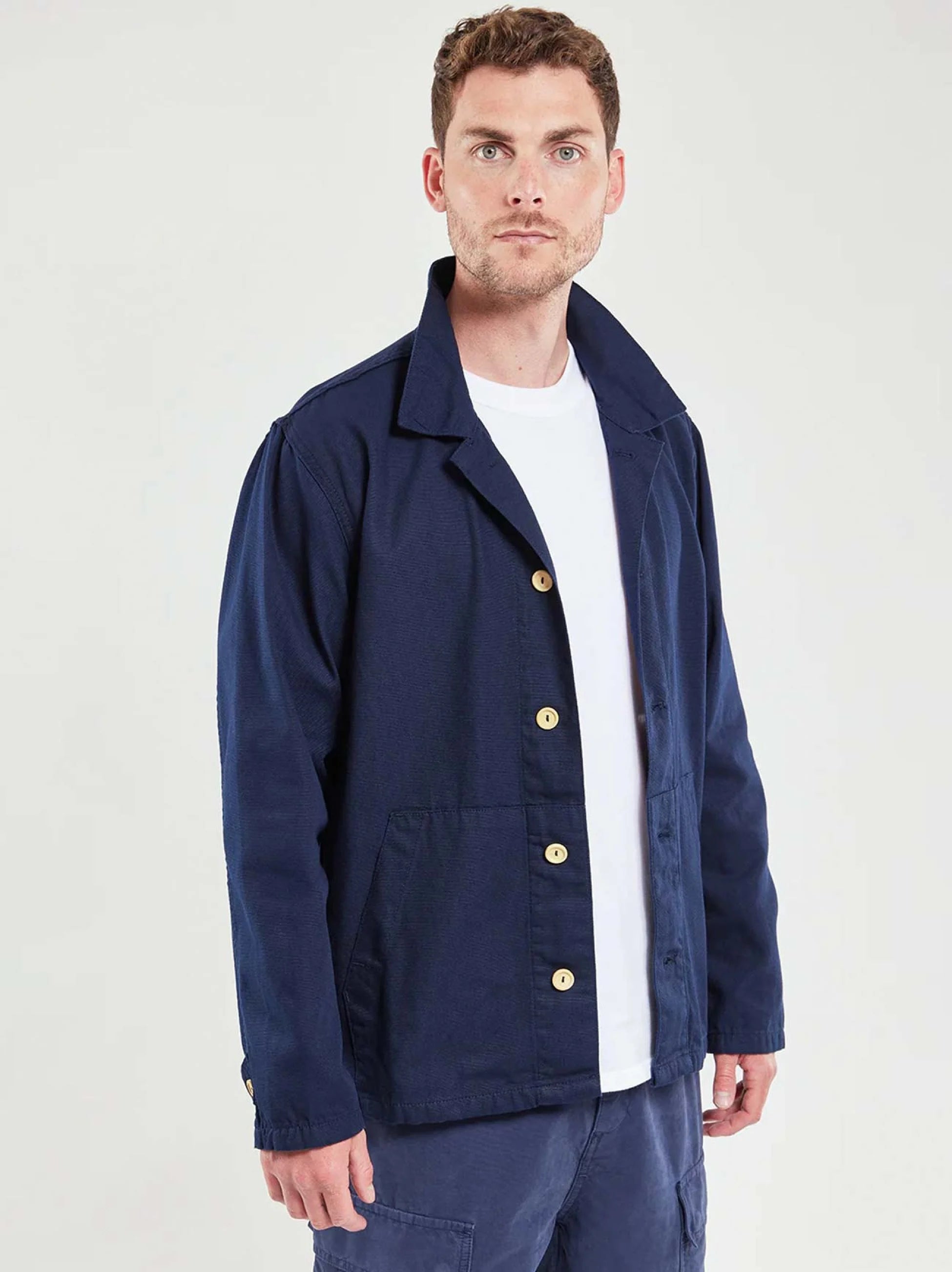 Armor Lux Cotton Fisherman Jacket in Navy